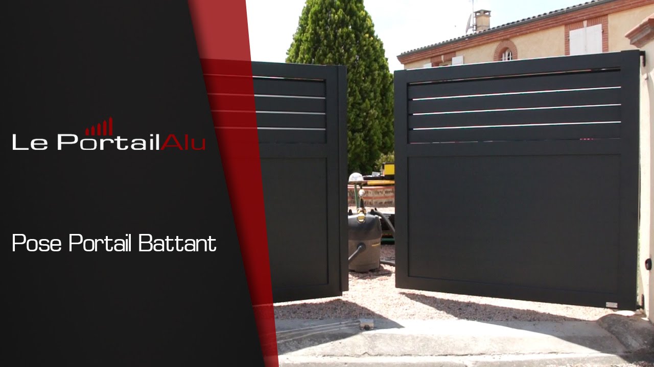 Pose d'un Portail Battant Brise Vue Aluminium LePortailAlu.fr