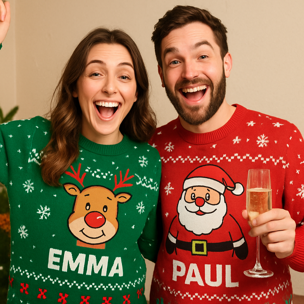 découvrez nos pulls moches personnalisés, le cadeau de noël original parfait pour réunir toute la famille dans une ambiance festive et joyeuse.